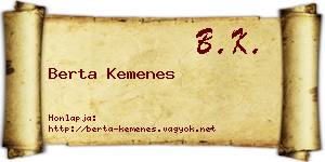 Berta Kemenes névjegykártya
